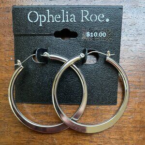 Bundle 3 pairs for $12. Ophelia Roe Silver Toned Hoop Earring.